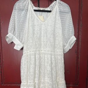 Maje Revery Ecru Lace Knee Length Dress Size Large